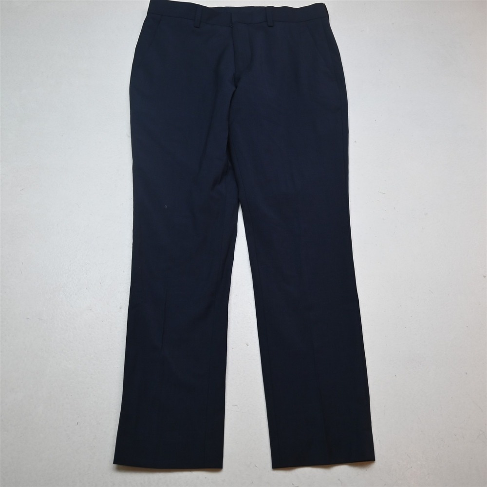 Express 29x30 Blue Stretch Wool‎ Flat Front Extra Slim Dress Mens Pants